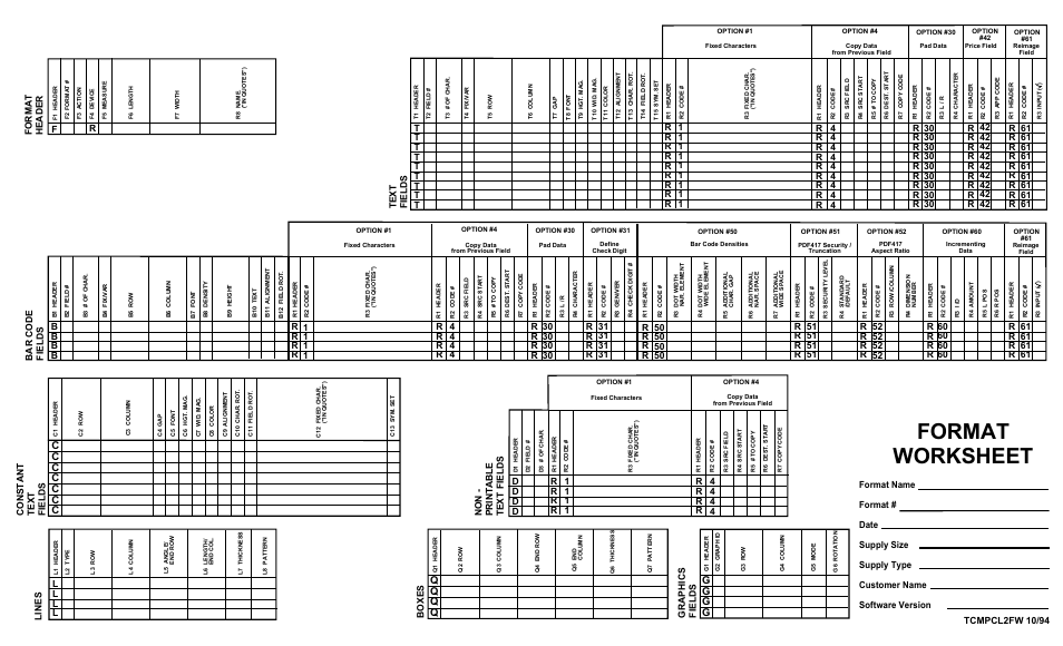 Format worksheet | Paxar Monarch TCMPCL2PR User Manual | Page 196 / 217