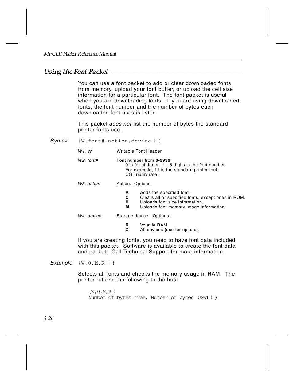 Using the font packet | Paxar Monarch TCMPCL2PR User Manual | Page 46 / 217