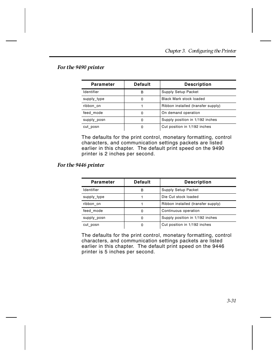 For the 9490 printer, For the 9446 printer | Paxar Monarch TCMPCL2PR User Manual | Page 51 / 217