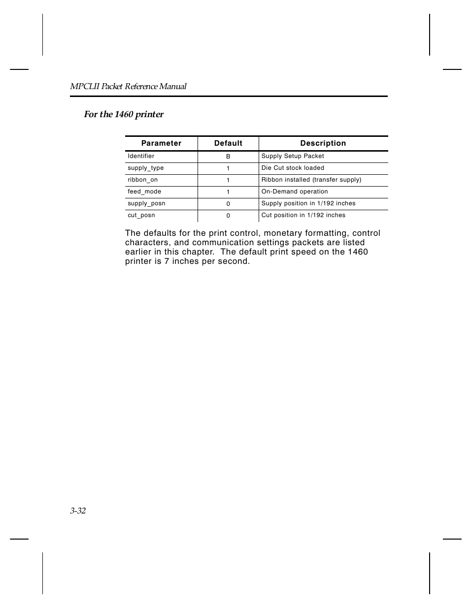 For the 1460 printer | Paxar Monarch TCMPCL2PR User Manual | Page 52 / 217