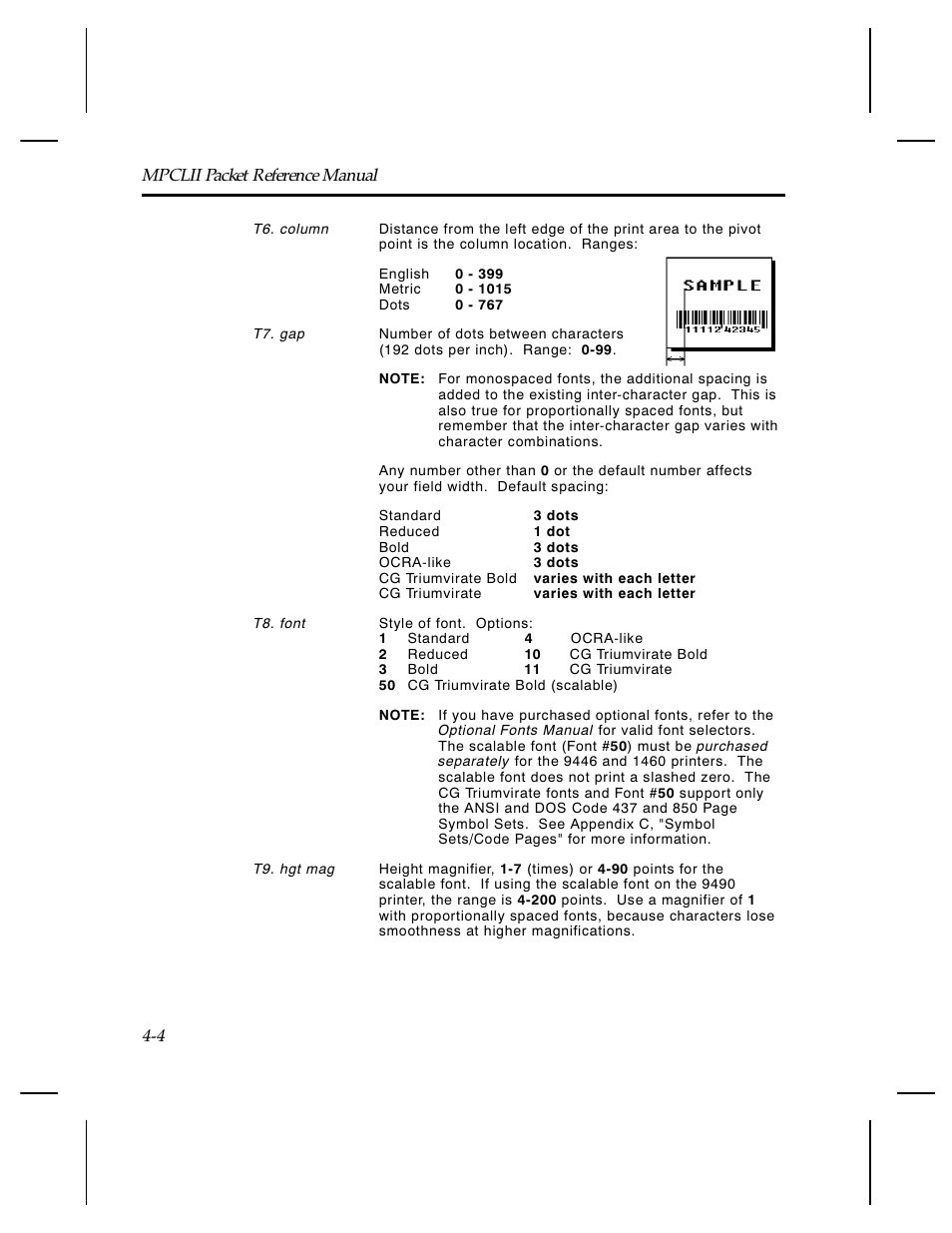 Paxar Monarch TCMPCL2PR User Manual | Page 56 / 217
