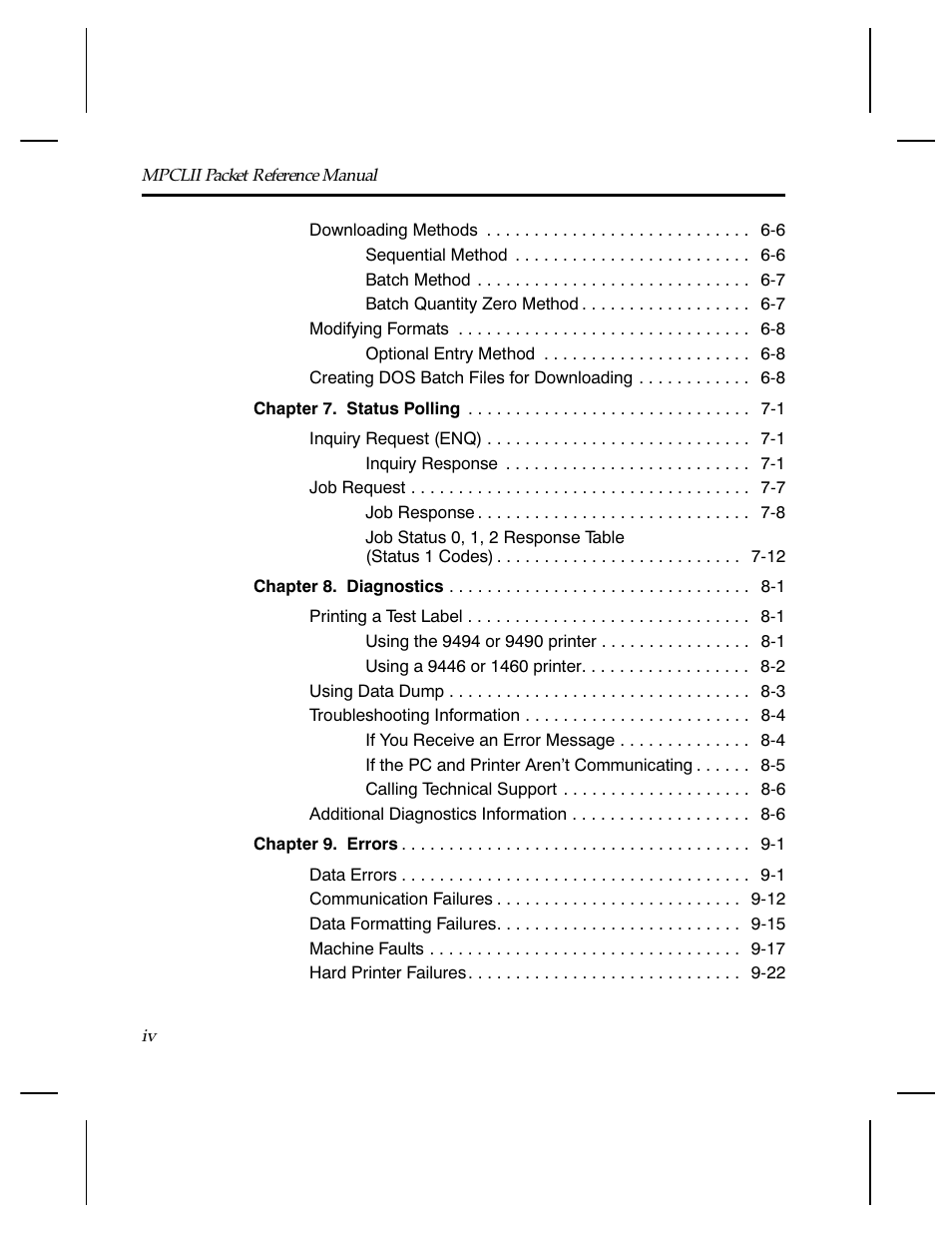 Paxar Monarch TCMPCL2PR User Manual | Page 6 / 217