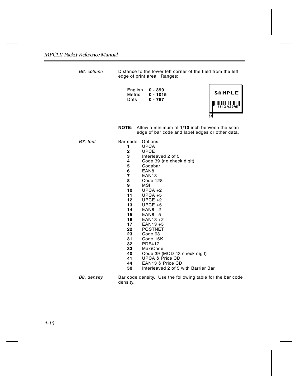 Paxar Monarch TCMPCL2PR User Manual | Page 62 / 217