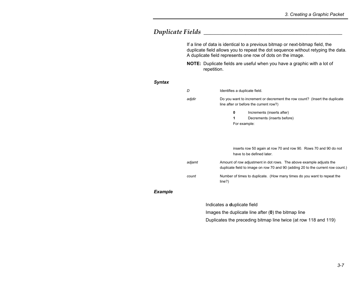 Duplicate fields | Paxar MPCL II User Manual | Page 25 / 48