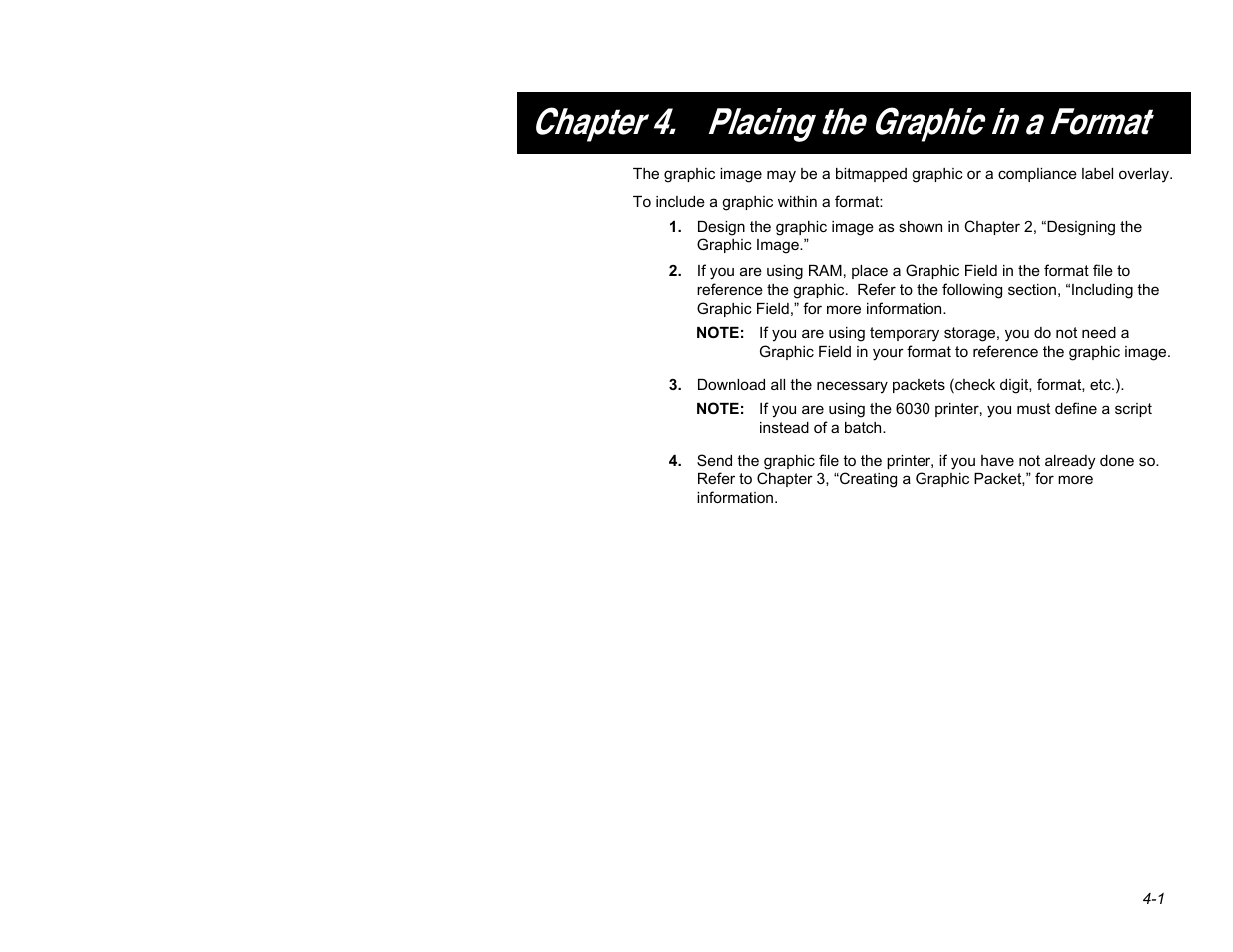 Chapter 4. placing the graphic in a format | Paxar MPCL II User Manual | Page 33 / 48