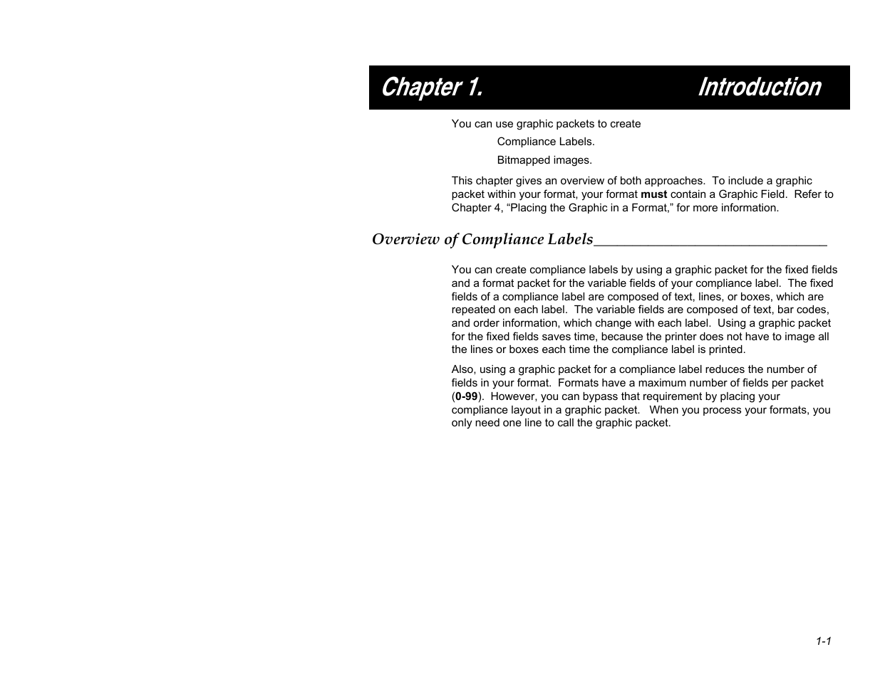 Chapter 1. introduction | Paxar MPCL II User Manual | Page 7 / 48