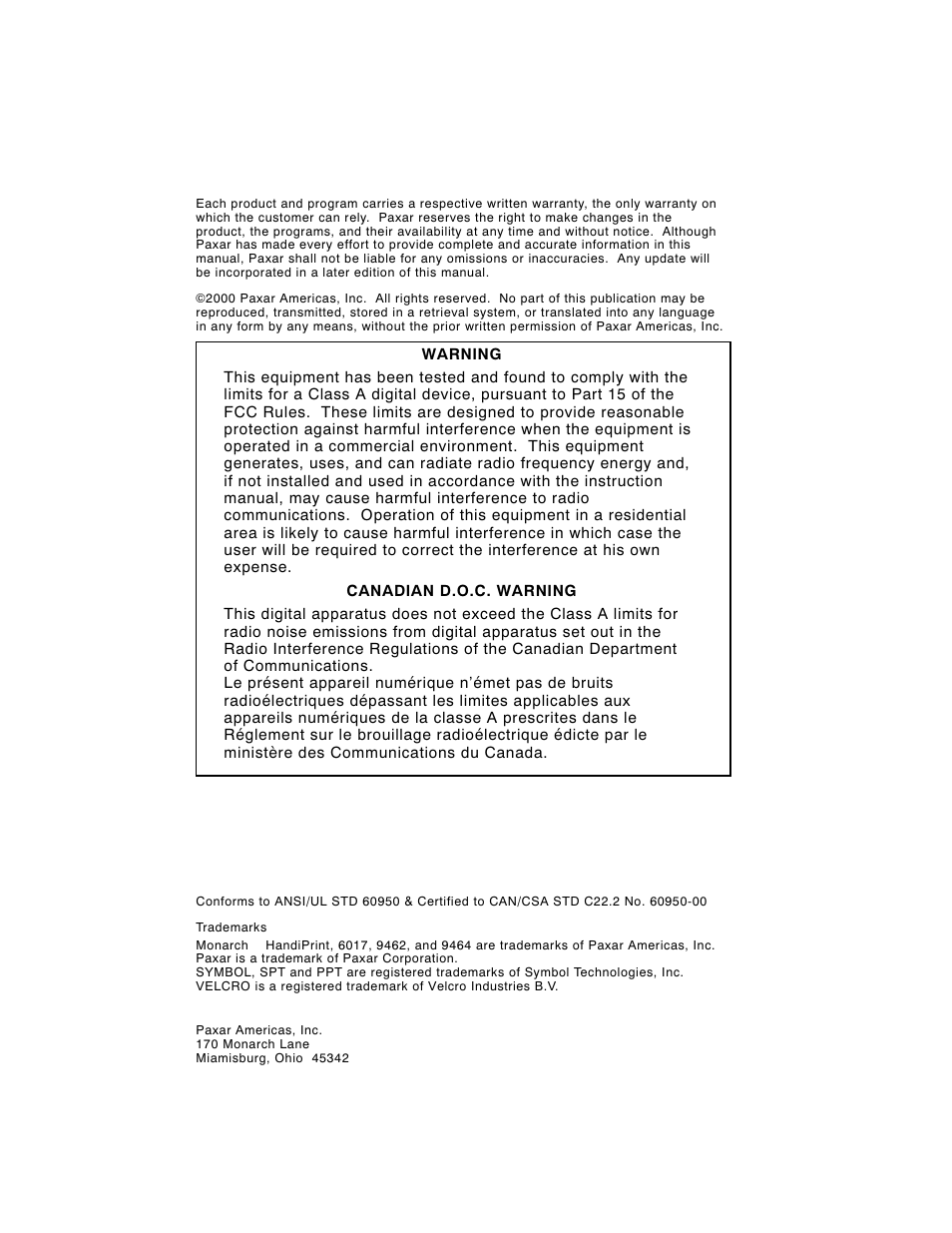Paxar Handi Print 6017 User Manual | Page 2 / 30