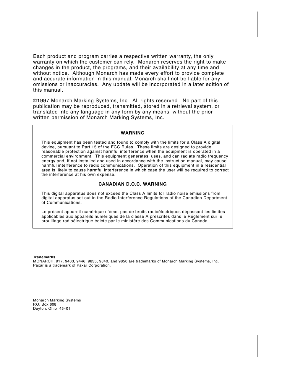 Paxar Monarch 917 User Manual | Page 2 / 82