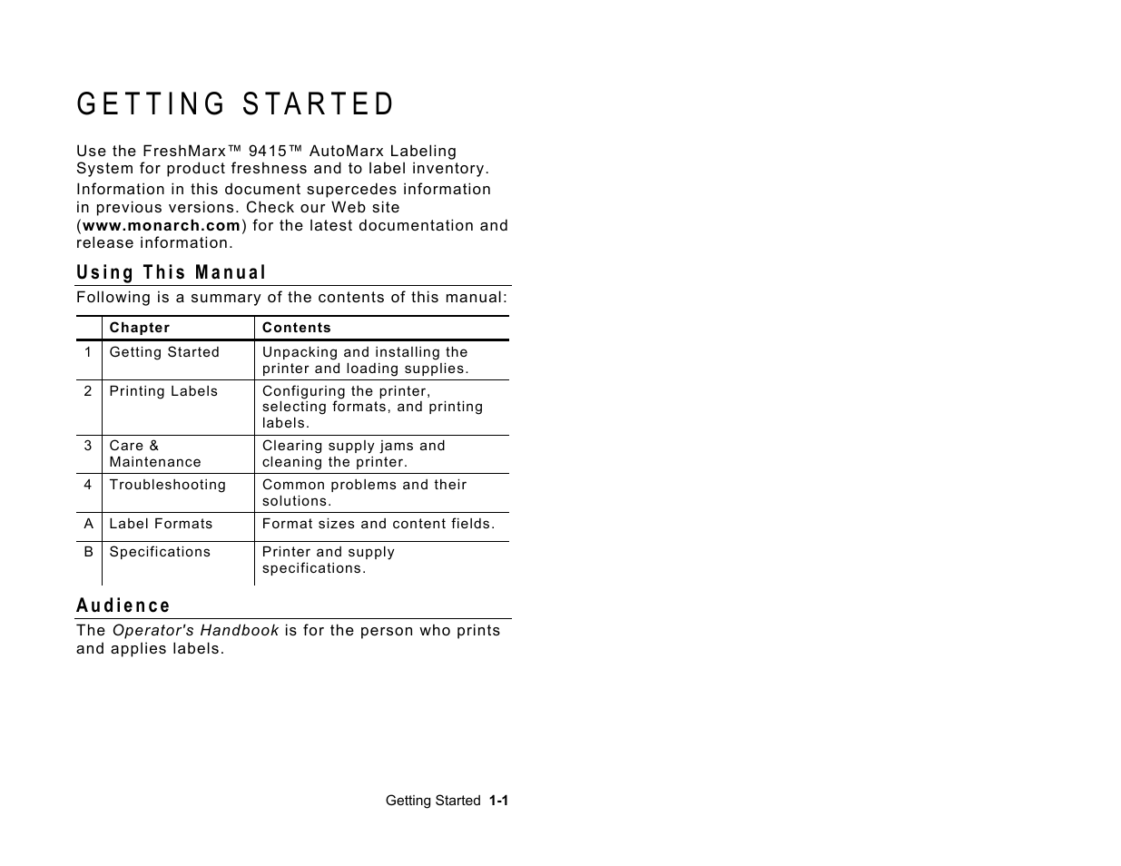 Paxar Freshmarx 9415 User Manual | Page 5 / 38