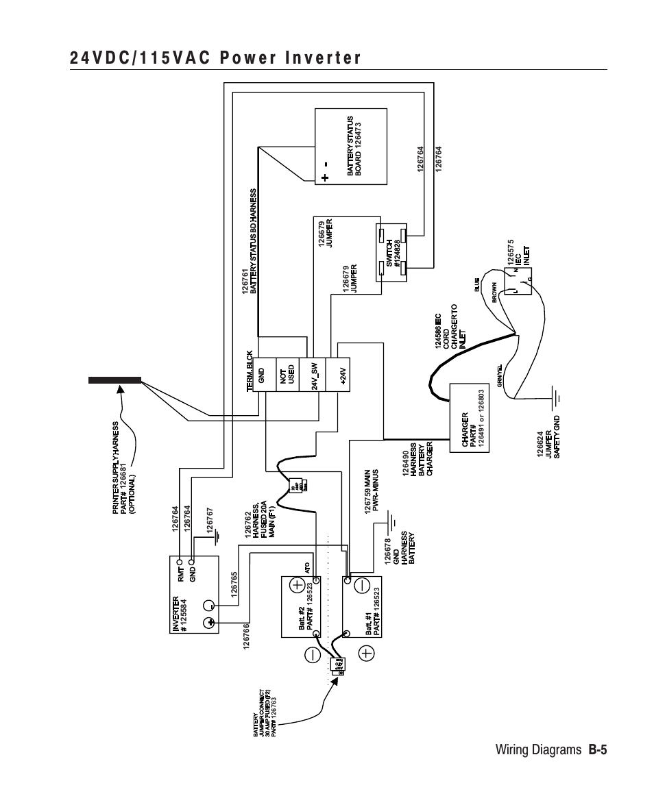 Wiring diagrams b-5 | Paxar Mobile Work Station (MWS) Monarch 9876 User Manual | Page 37 / 38