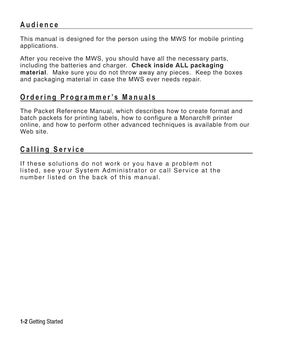Paxar Mobile Work Station (MWS) Monarch 9876 User Manual | Page 6 / 38