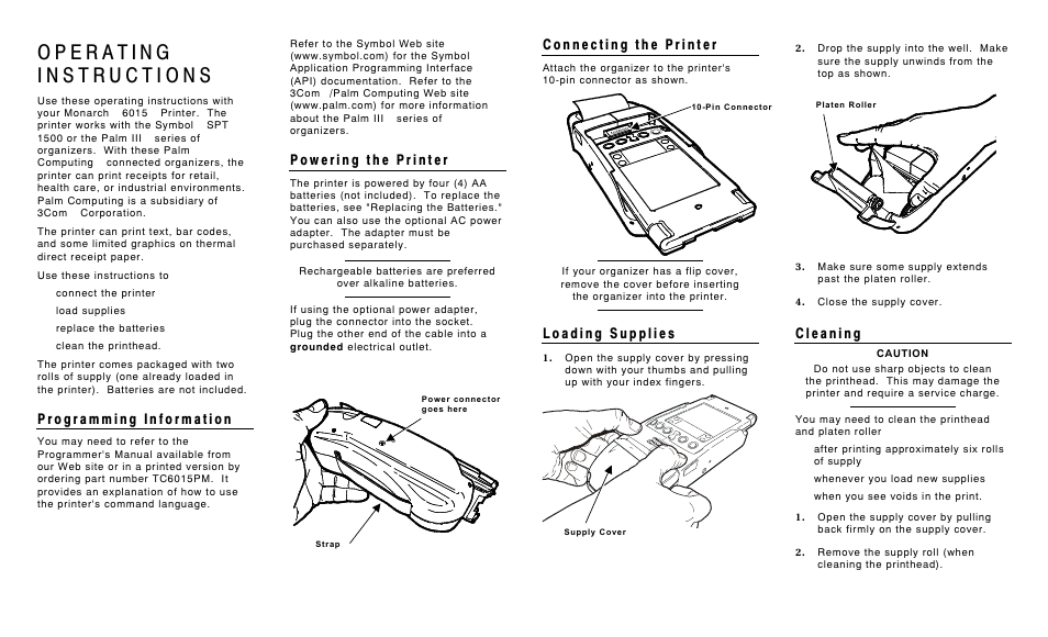 Paxar Monarch 6015TM User Manual | 2 pages
