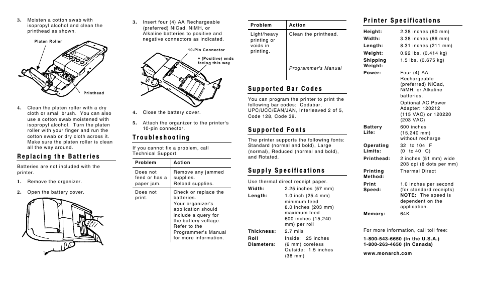 Paxar Monarch 6015TM User Manual | Page 2 / 2