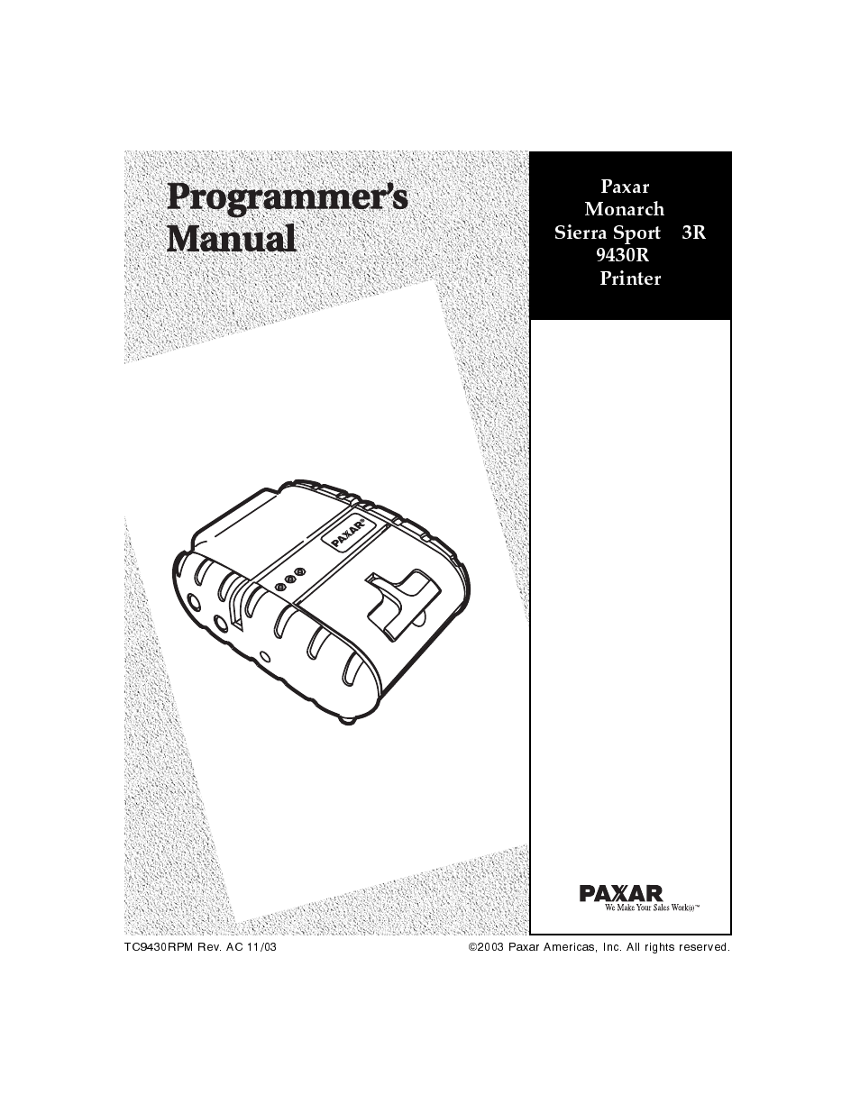 Paxar 9430R User Manual | 52 pages