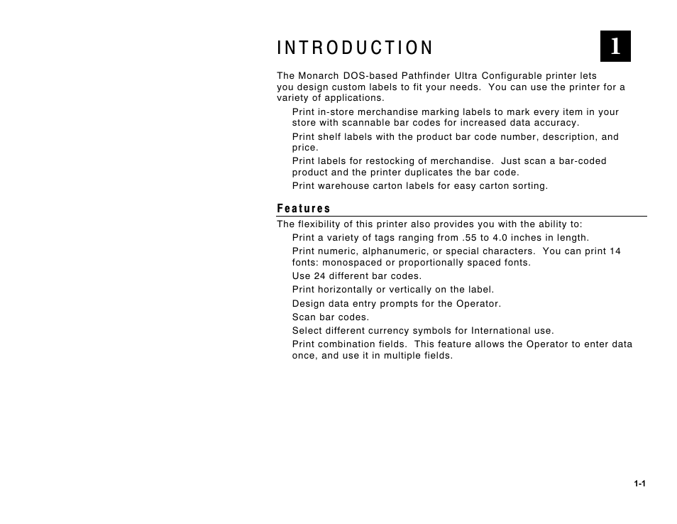 Paxar Monarch DOS-based Pathfinder Ultra System 6035 User Manual | Page 9 / 210