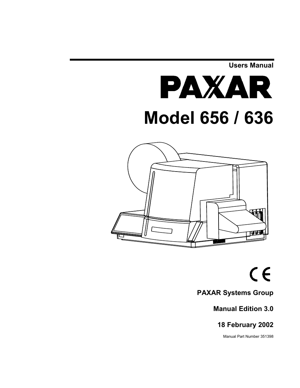 Paxar 656 / 636 User Manual | 115 pages