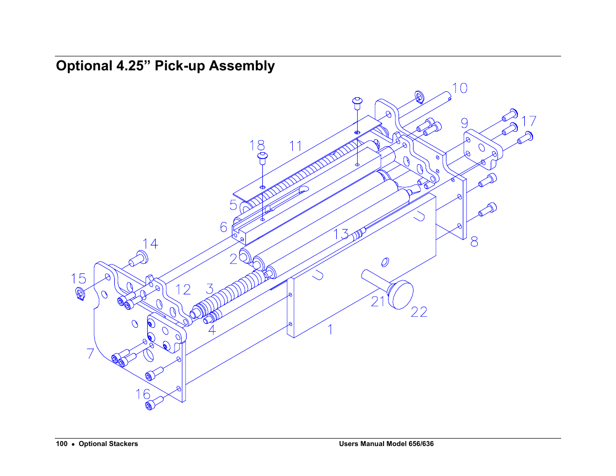 Optional 4.25” pick-up assembly | Paxar 656 / 636 User Manual | Page 106 / 115
