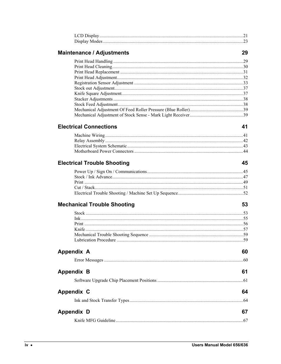Paxar 656 / 636 User Manual | Page 4 / 115