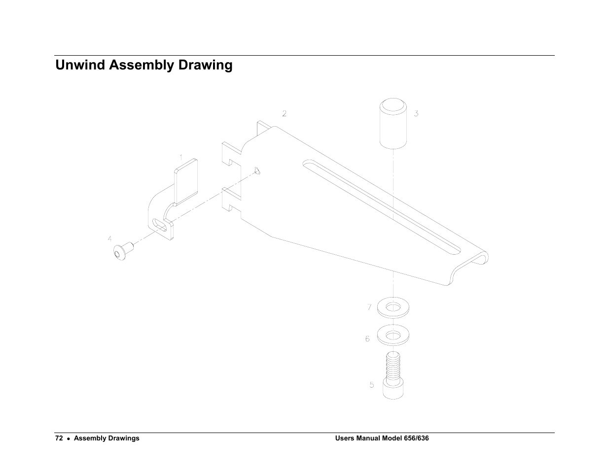Unwind assembly drawing | Paxar 656 / 636 User Manual | Page 78 / 115