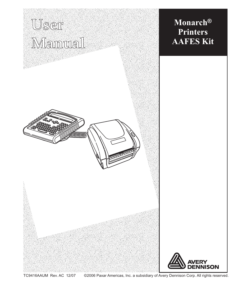 Paxar Monarch AAFES User Manual | 42 pages