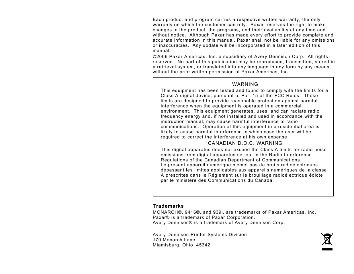 Paxar Monarch AAFES User Manual | Page 2 / 42