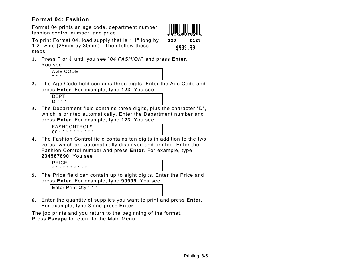 Paxar Monarch AAFES User Manual | Page 25 / 42