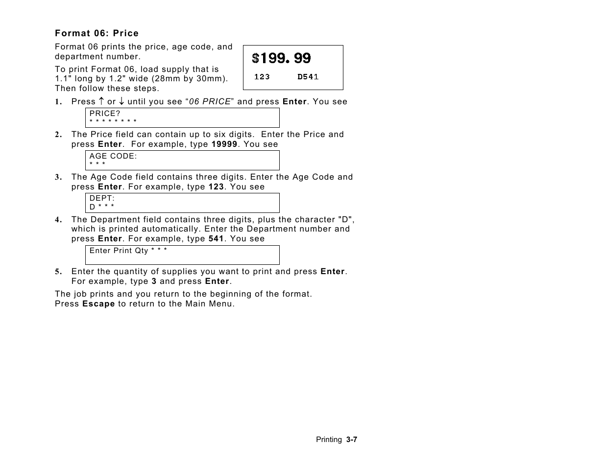 Paxar Monarch AAFES User Manual | Page 27 / 42