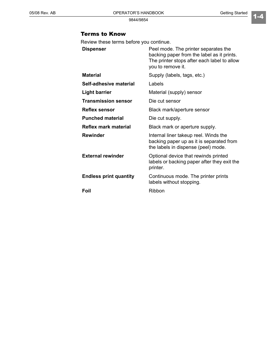 Paxar 9854 User Manual | Page 12 / 56