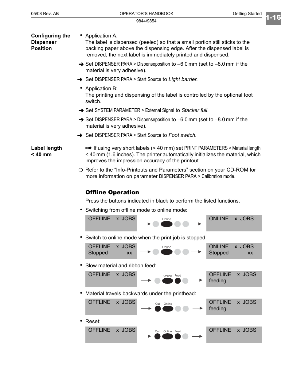 Paxar 9854 User Manual | Page 24 / 56