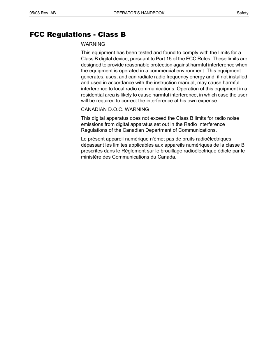 Fcc regulations - class b | Paxar 9854 User Manual | Page 7 / 56