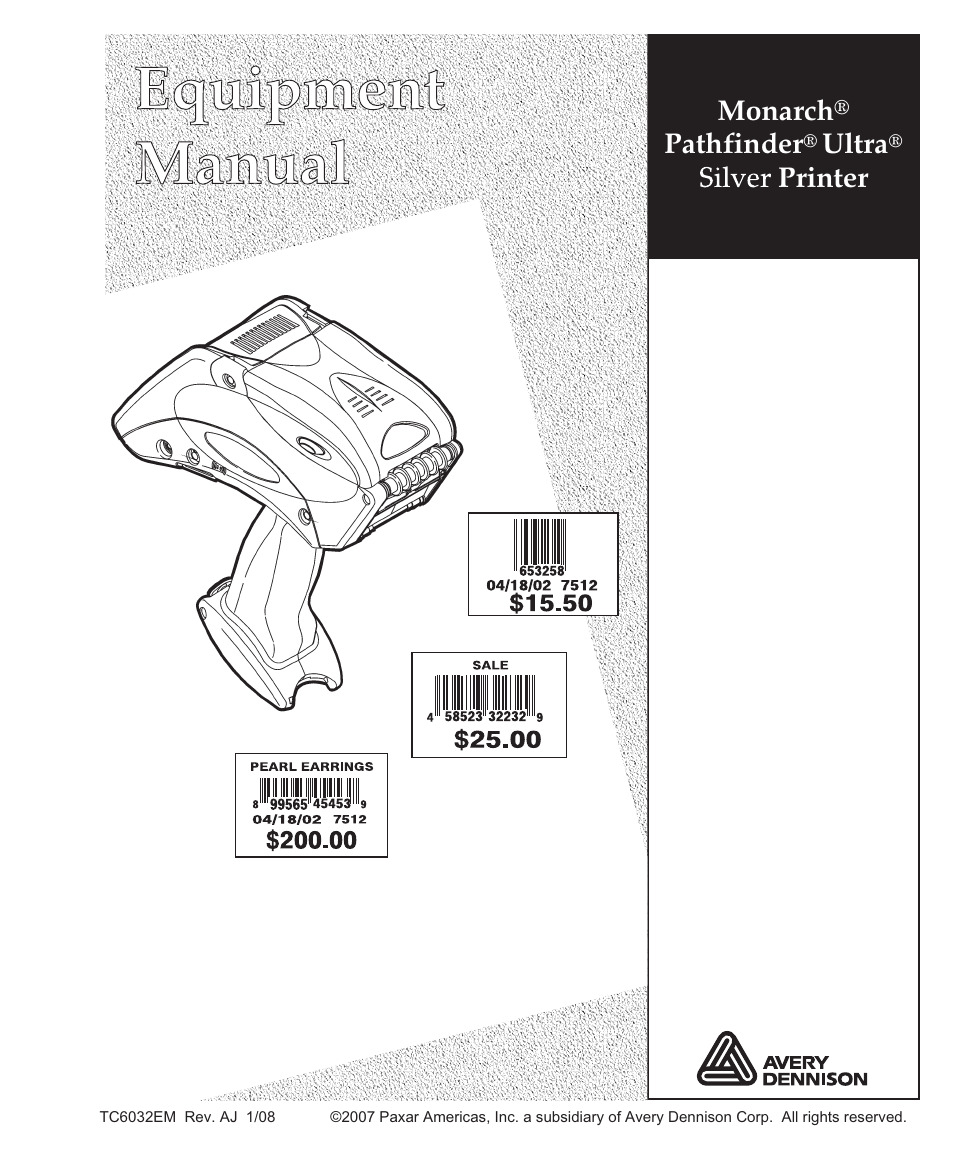 Paxar TC6032EM User Manual | 40 pages