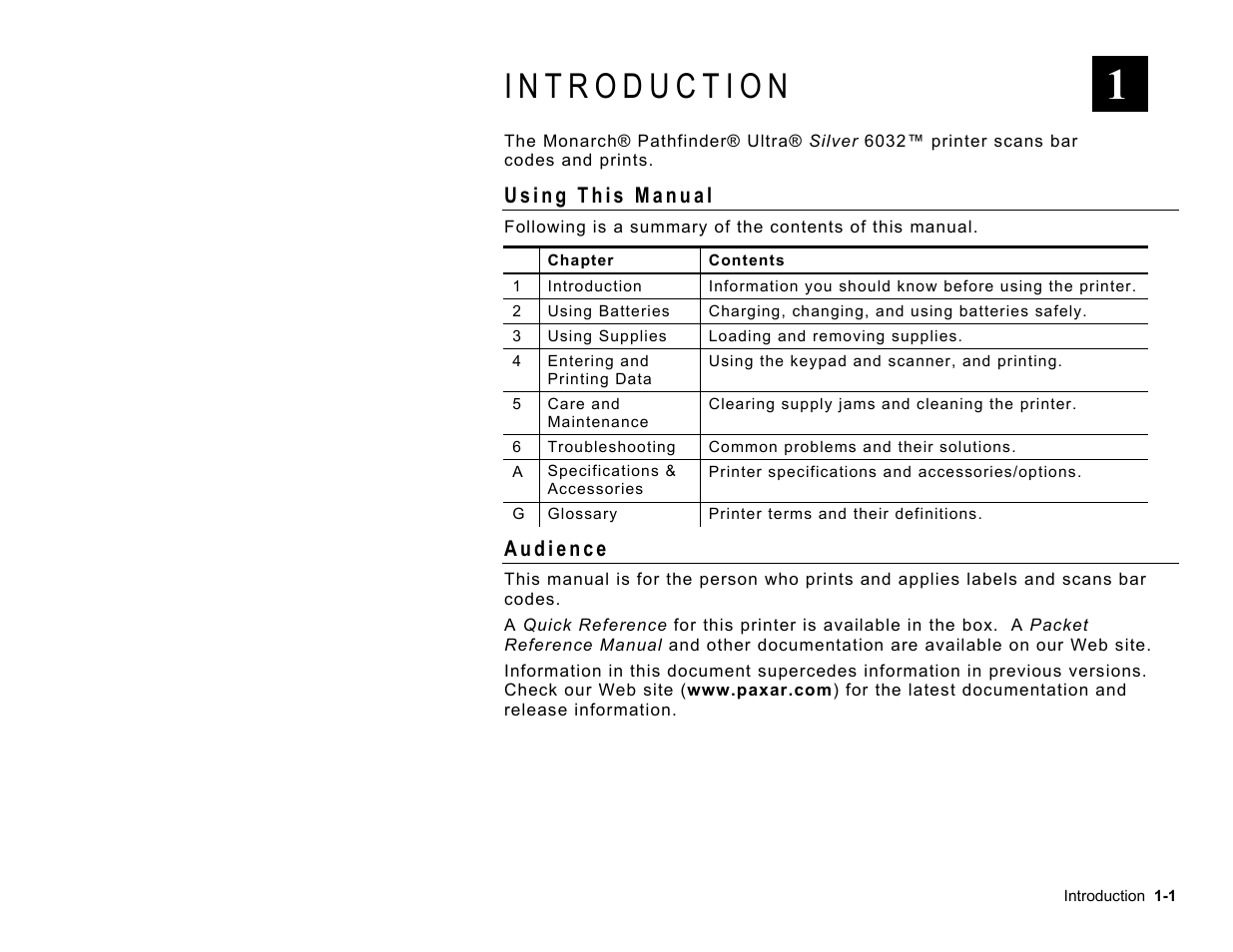Paxar TC6032EM User Manual | Page 5 / 40