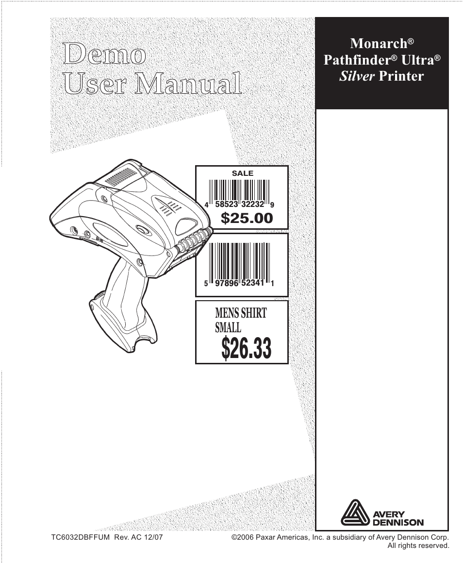 Paxar TC6032DBFFUM User Manual | 30 pages