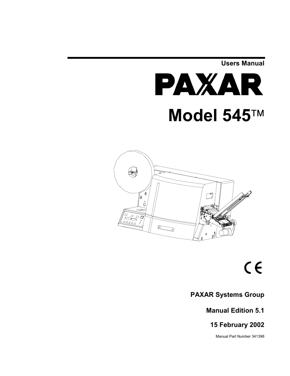 Paxar 545 User Manual | 121 pages