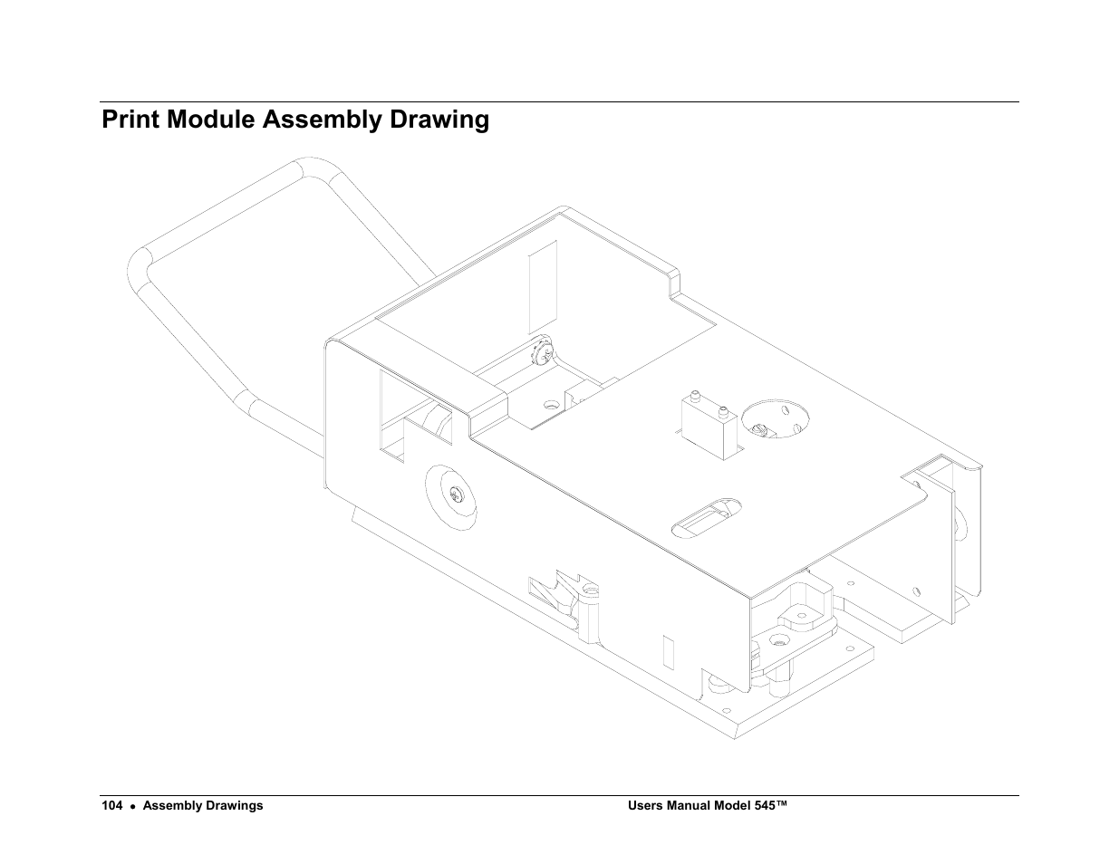 Print module assembly drawing | Paxar 545 User Manual | Page 106 / 121