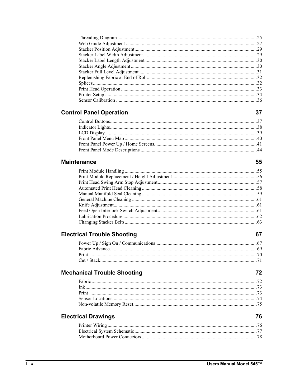 Paxar 545 User Manual | Page 4 / 121
