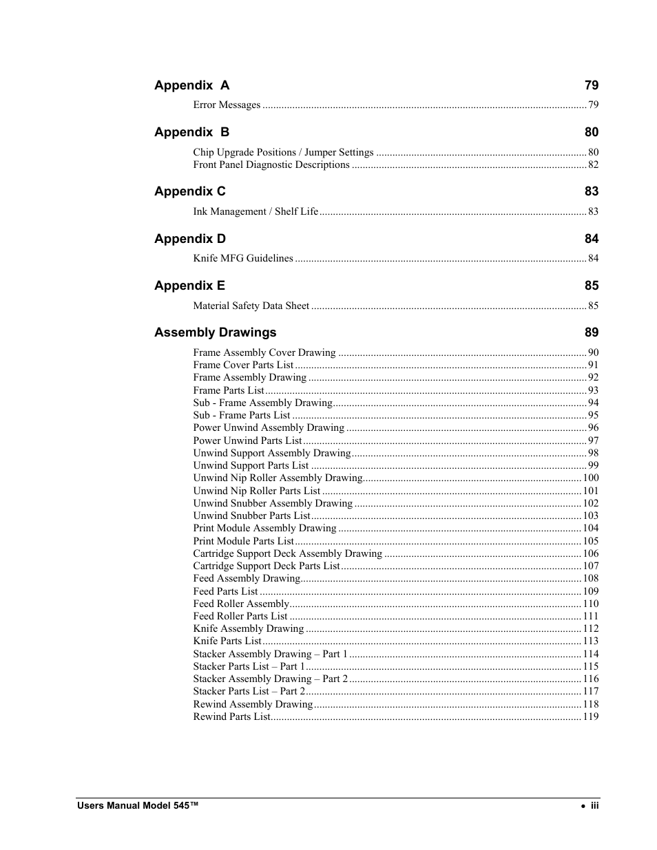 Paxar 545 User Manual | Page 5 / 121