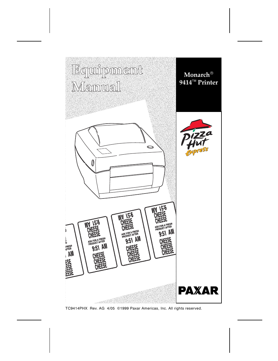 Paxar Monarch 9414 User Manual | 44 pages