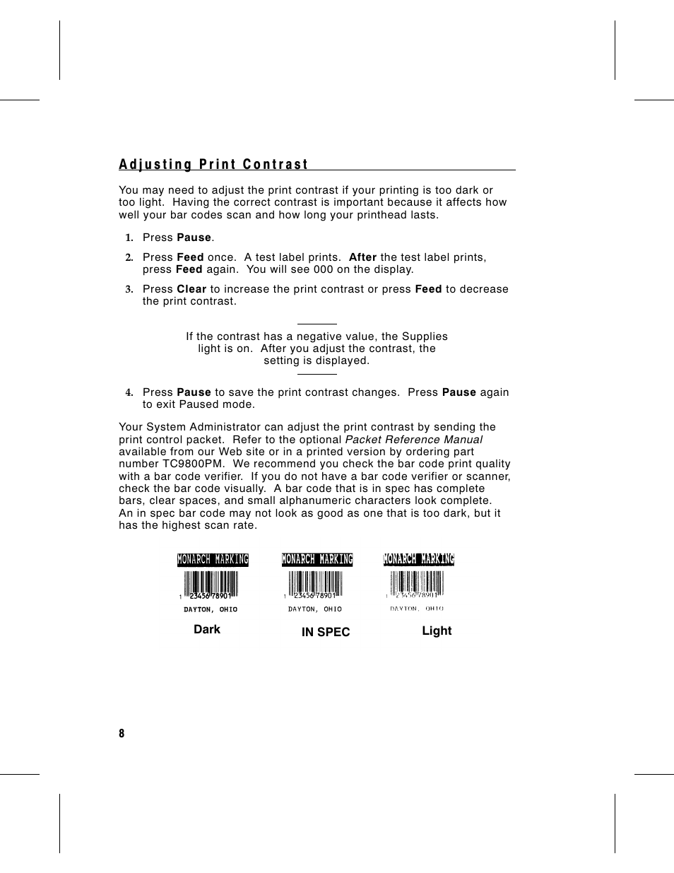 Paxar Monarch 9805 User Manual | Page 10 / 20