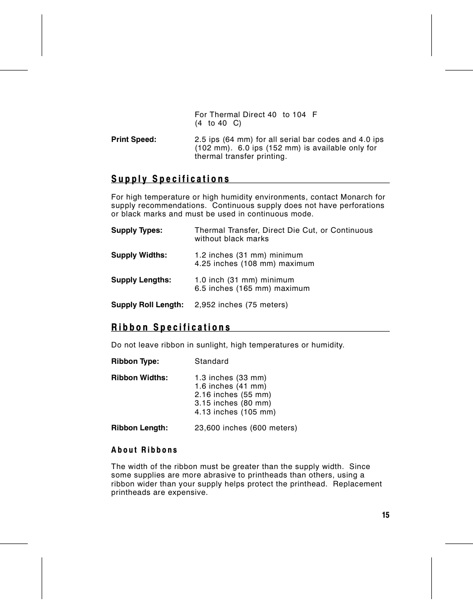 Paxar Monarch 9805 User Manual | Page 17 / 20