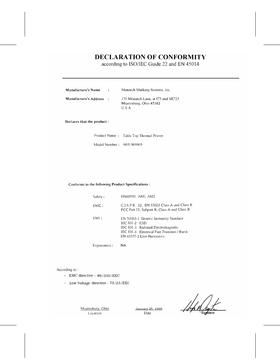 Paxar Monarch 9805 User Manual | Page 19 / 20