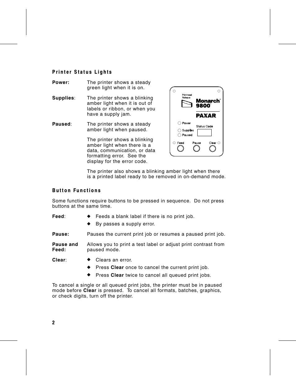 Paxar Monarch 9805 User Manual | Page 4 / 20