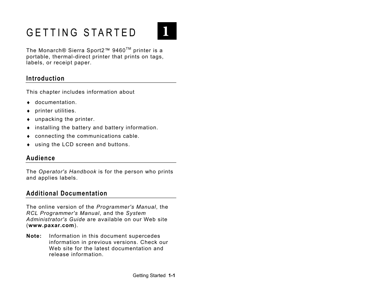 Paxar Monarch Sierra Sport2 User Manual | Page 5 / 38