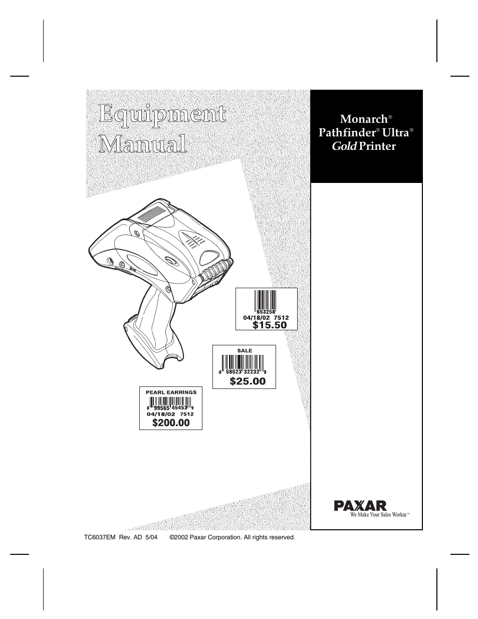 Paxar TC6037EM User Manual | 44 pages