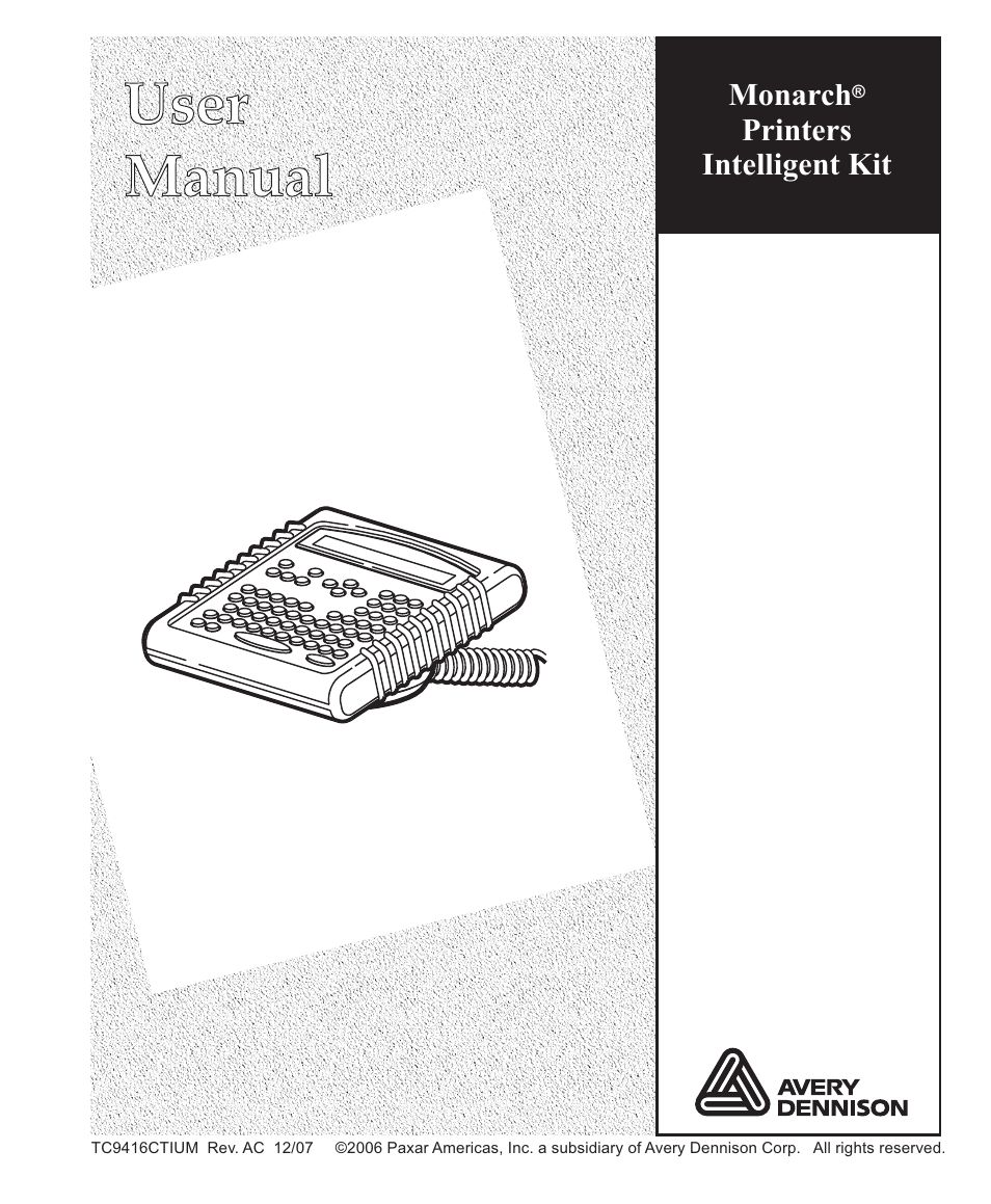 Paxar Avery Dennison TC9416CTIUM User Manual | 30 pages