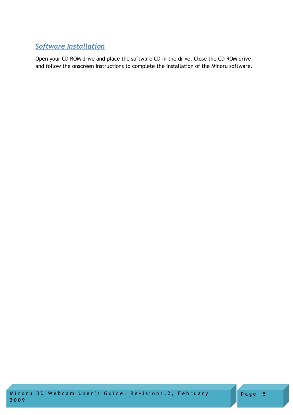 Software installation | Novo Minoru Minoru 3D User Manual | Page 5 / 22