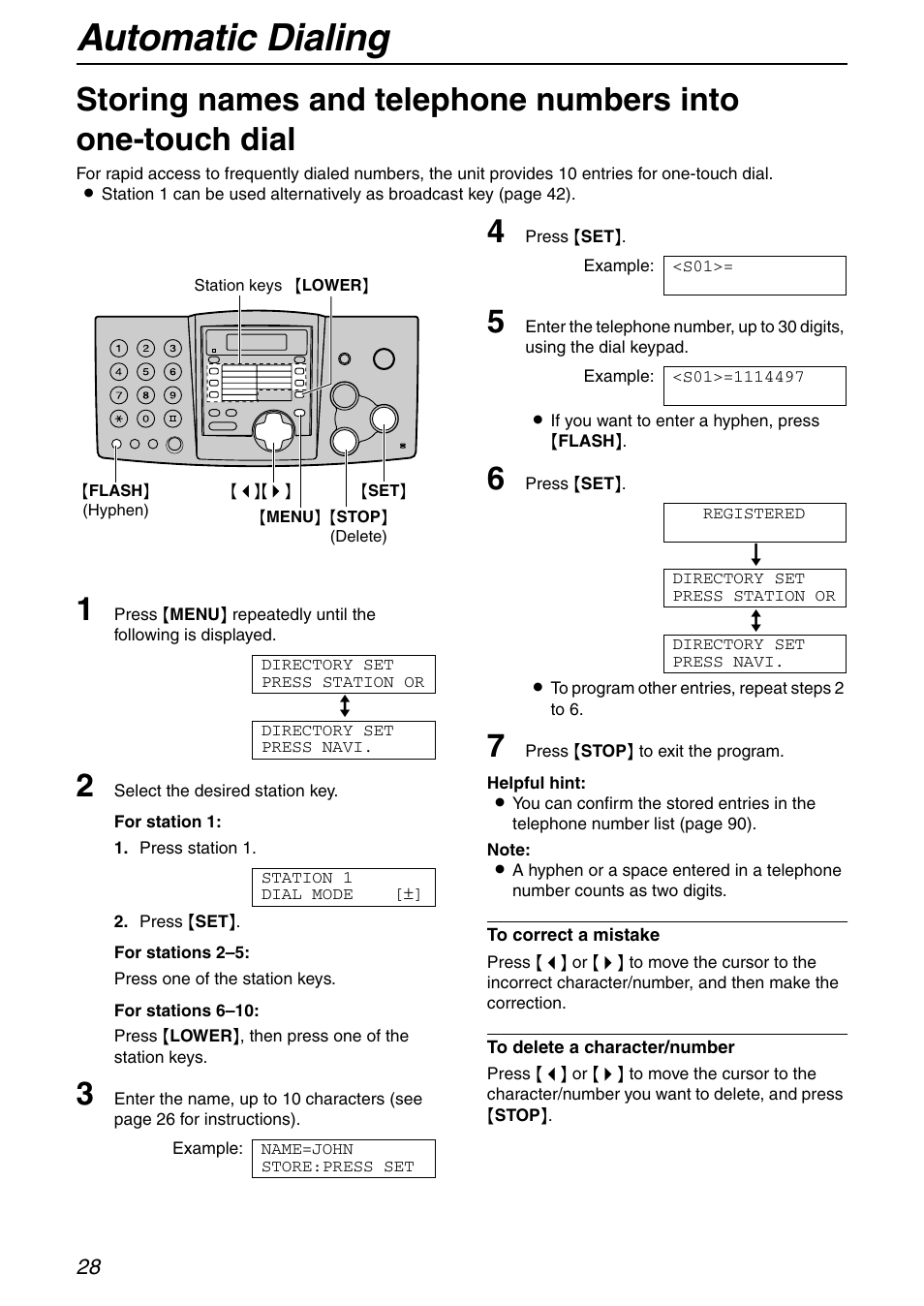 Automatic dialing | Panasonic KX-FHD351 User Manual | Page 28 / 104