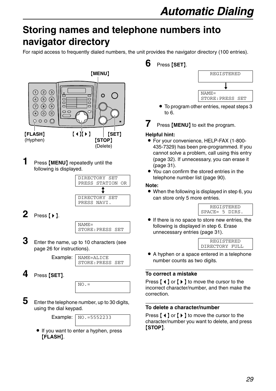 Automatic dialing | Panasonic KX-FHD351 User Manual | Page 29 / 104