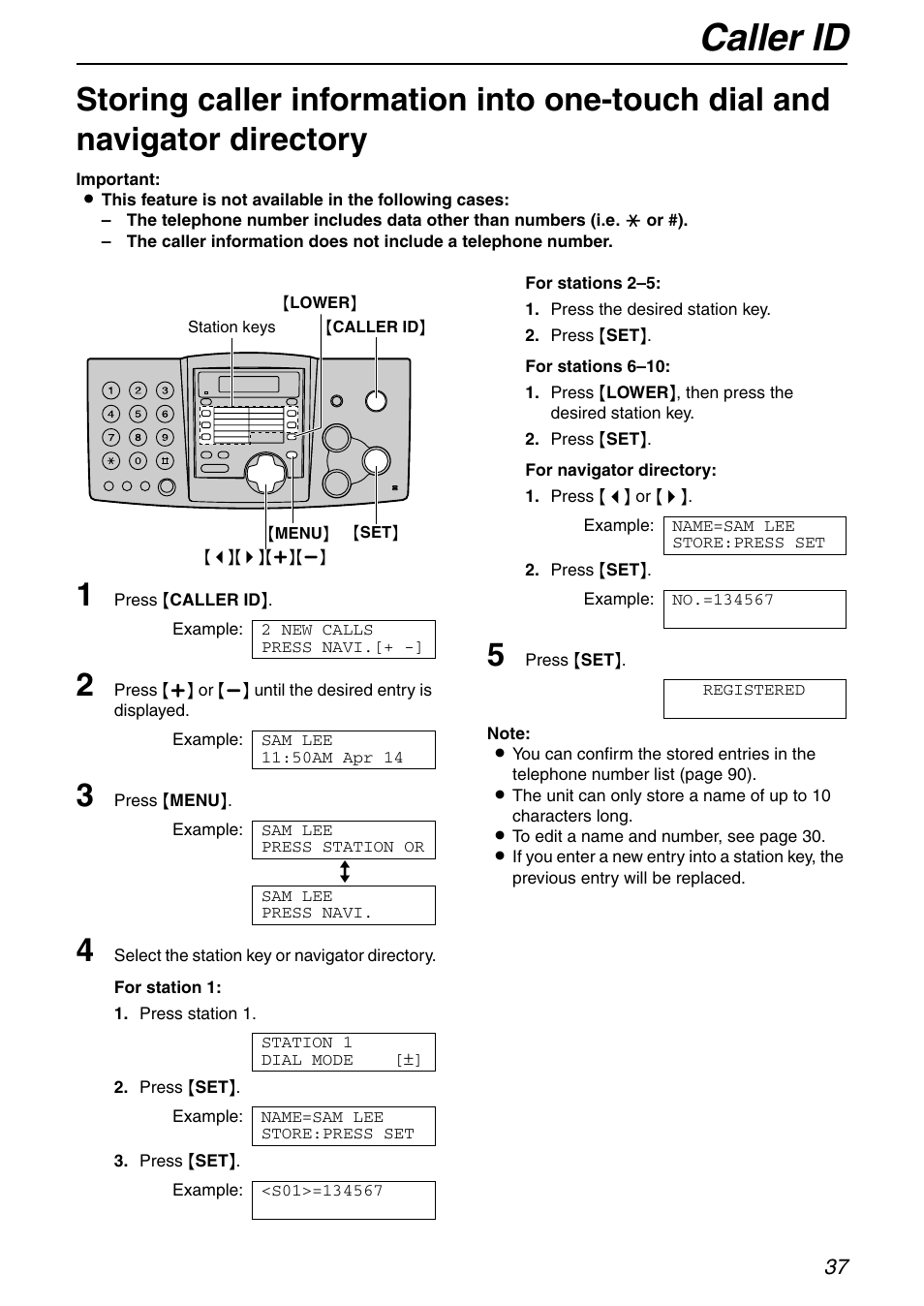 Caller id | Panasonic KX-FHD351 User Manual | Page 37 / 104