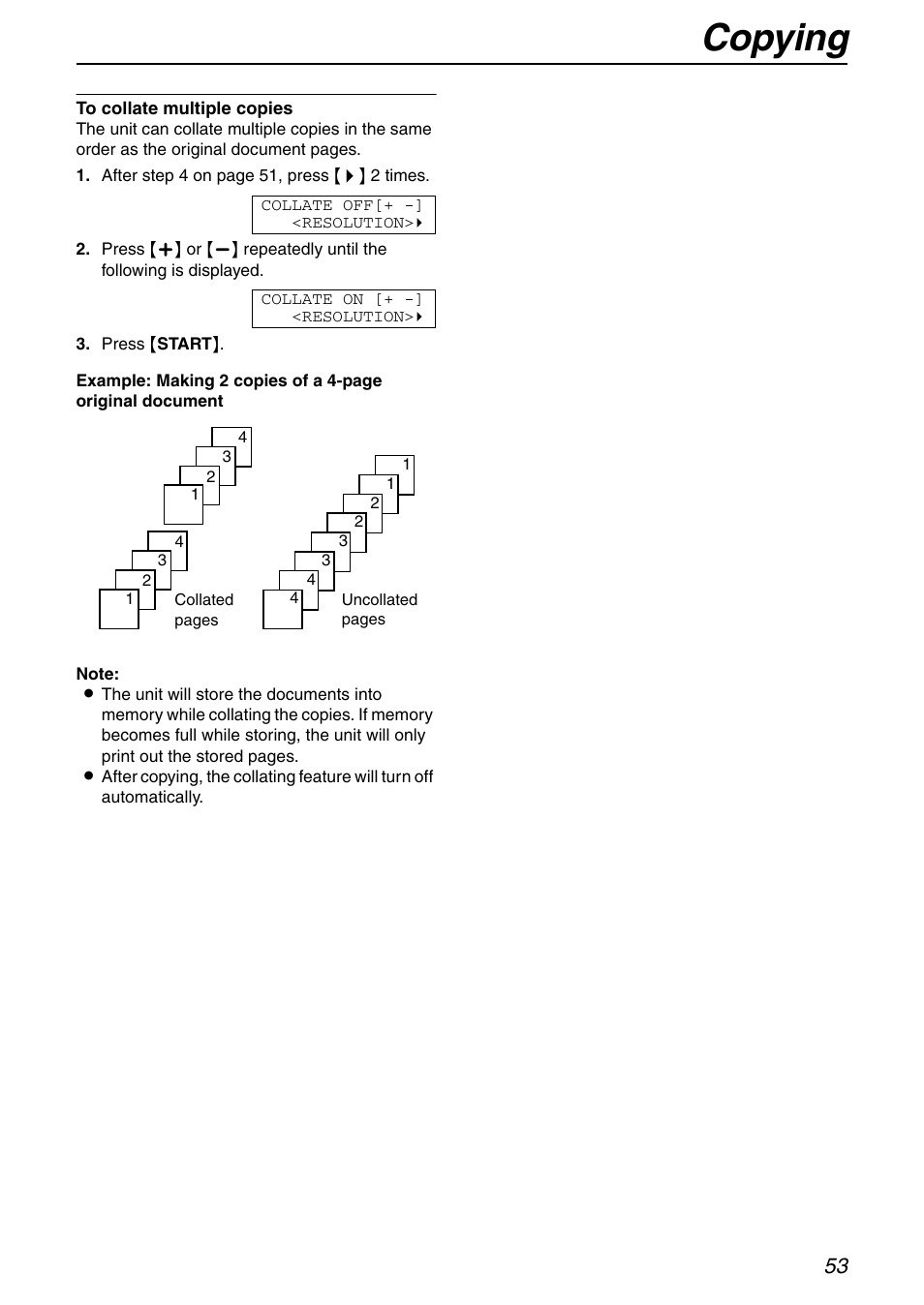 Copying | Panasonic KX-FHD351 User Manual | Page 53 / 104